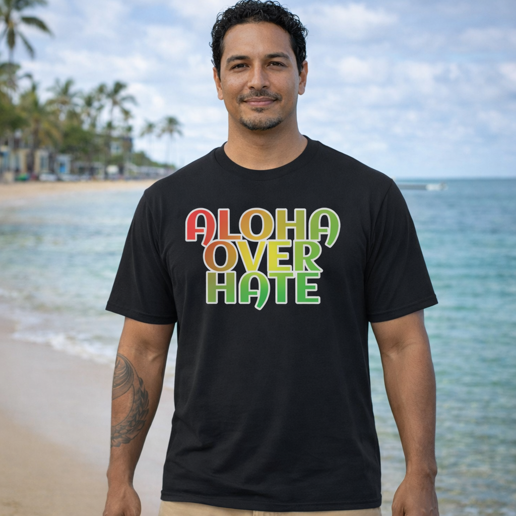 Men's Rasta Aloha Over Hate T Shirt