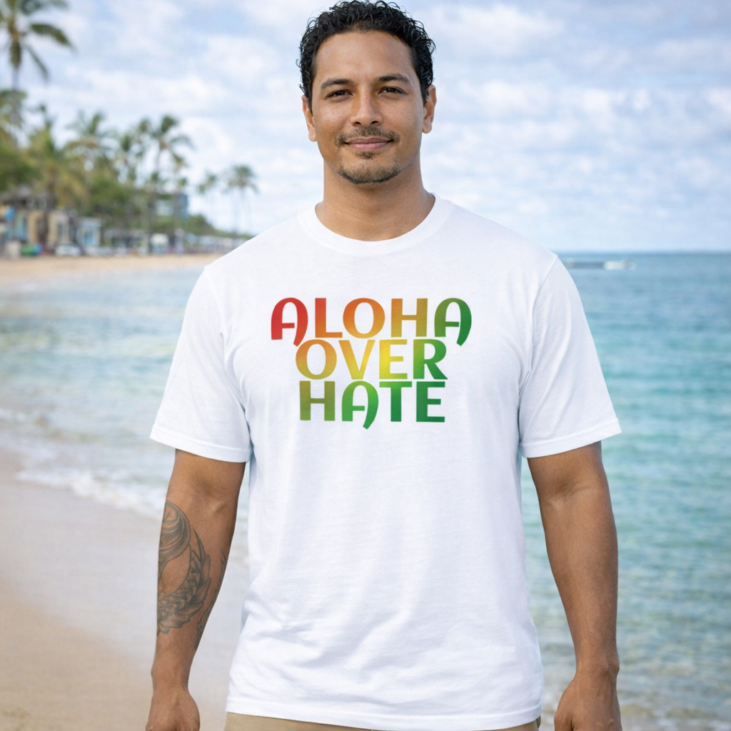 Men's Rasta Aloha Over Hate T Shirt