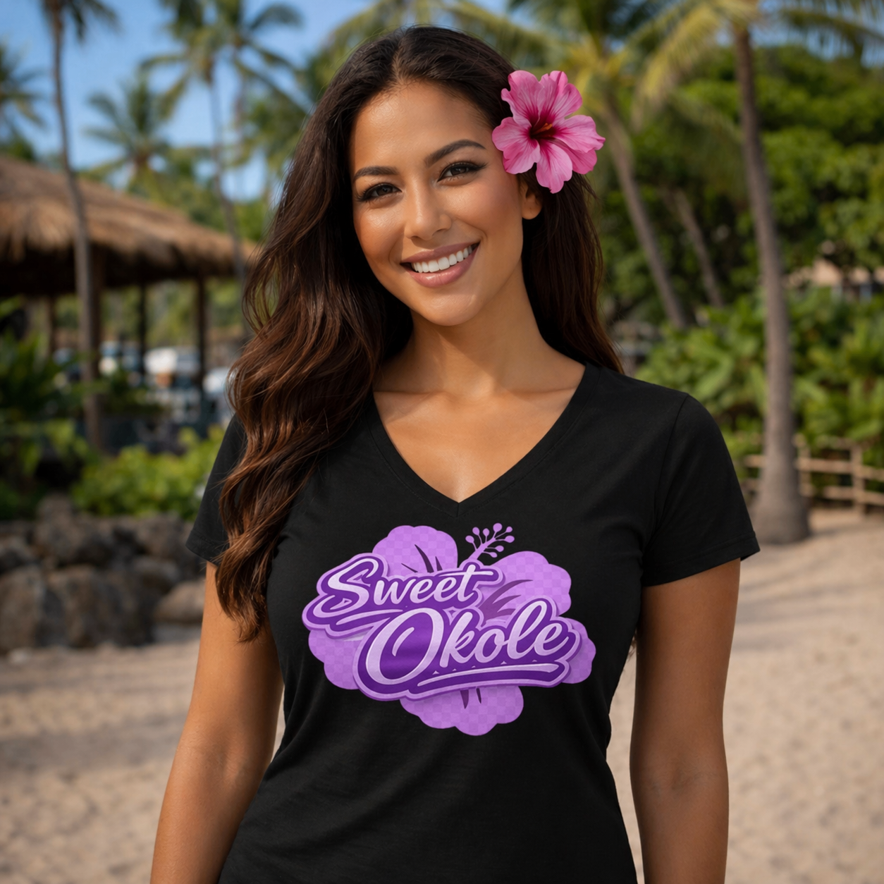Women's Sweet Okole V Neck