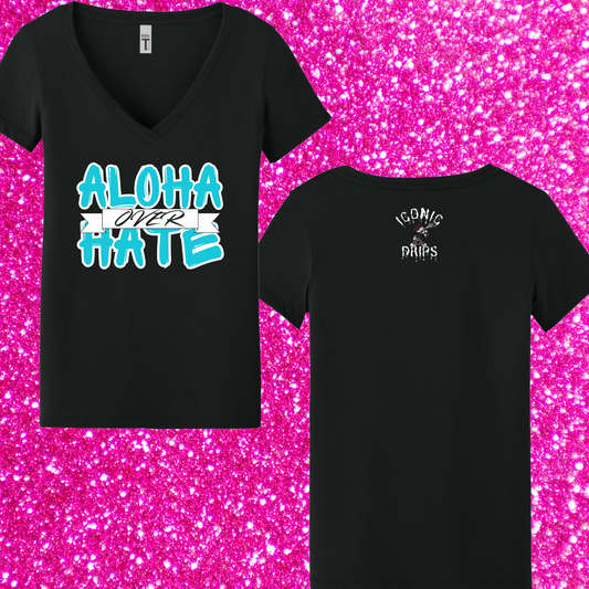 Women's Aloha Over Hate V Neck